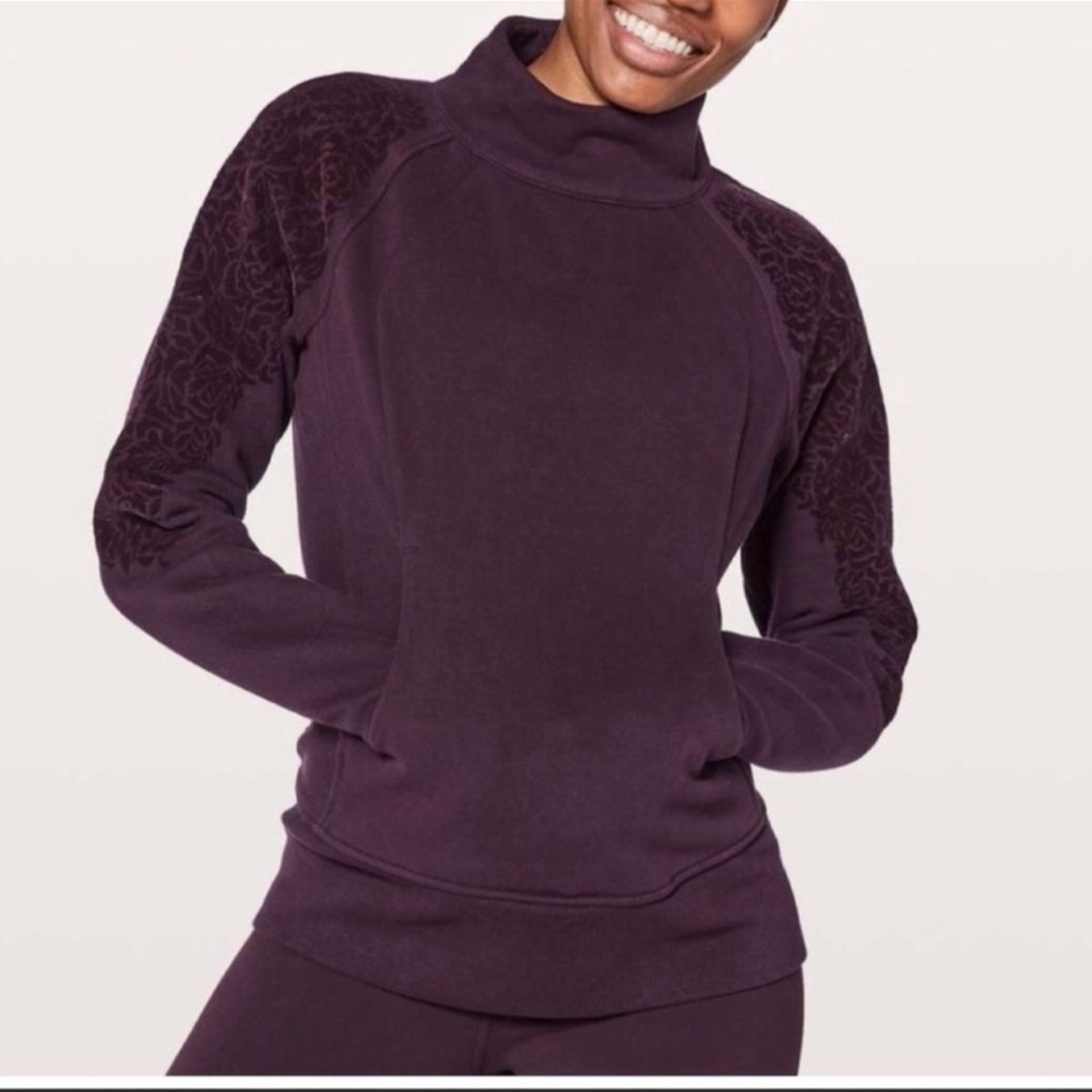 Lululemon Floral Flock Pullover Purple Sweatshirt